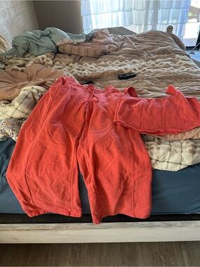 Free people for the when set . Coral Two-Piece Loungewear Set -